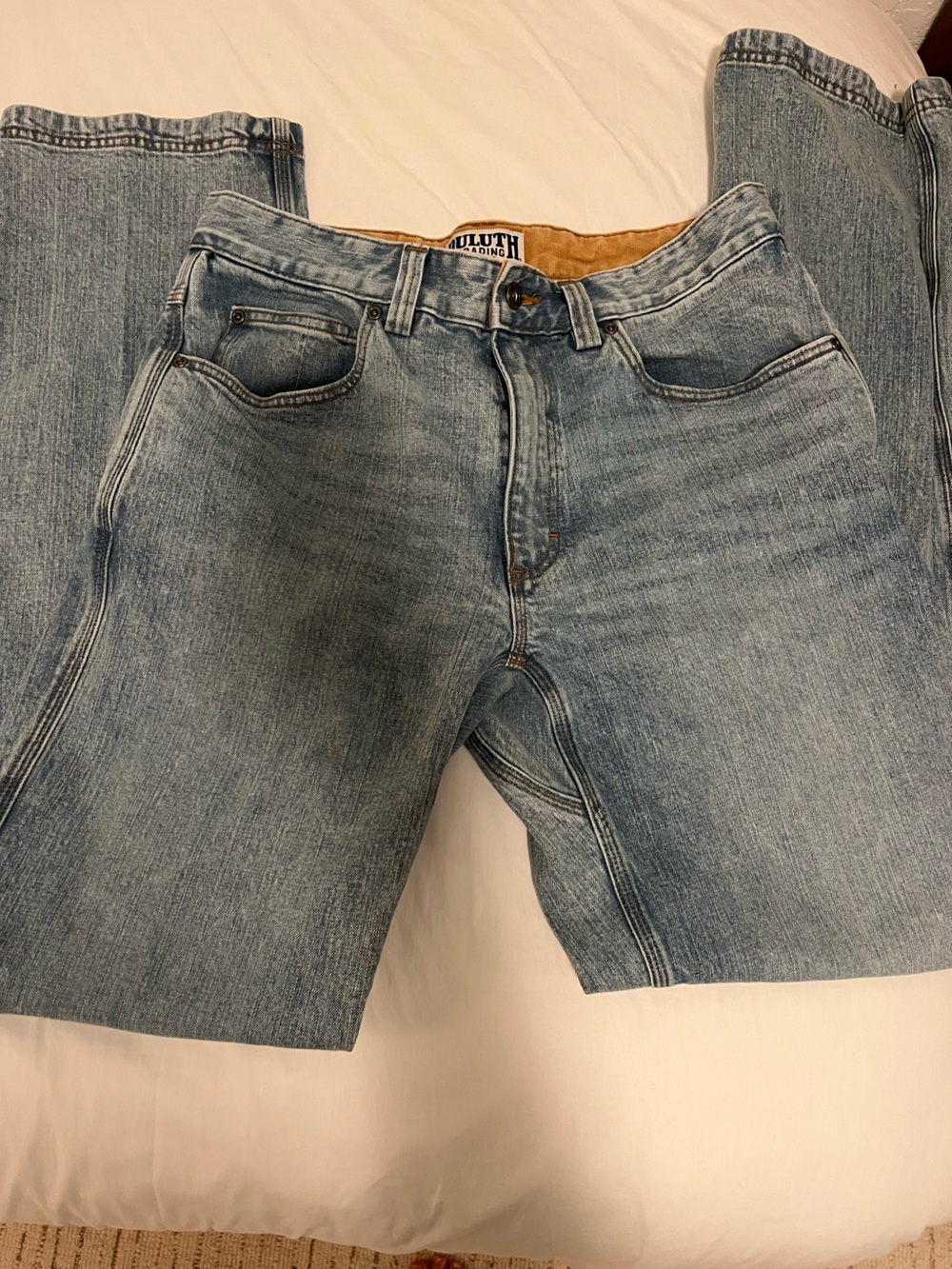 Duluth Trading Co Men's Light Blue Relaxed Fit Jeans sz 32x34